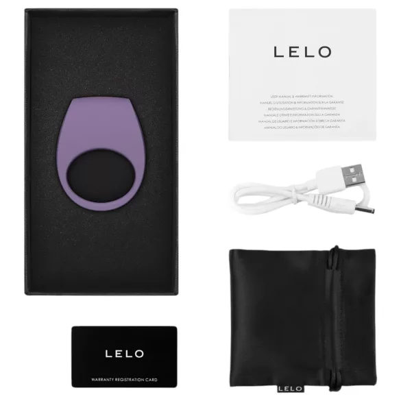 LELO Tor 3 - inel pentru penis cu vibrații controlate prin aplicație, pentru bărbați (mov)