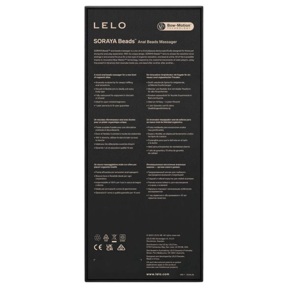 LELO Soraya Beads - vibrator anal reîncărcabil, impermeabil - negru