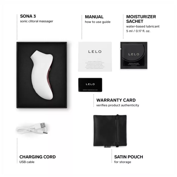 LELO Sona 3 - stimulator clitoridian cu unde sonore - alb