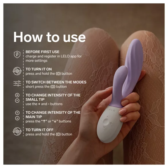 LELO INA Twist - vibrator pentru punctul G, cu braț pentru stimularea clitorisului și control prin aplicație (mov)