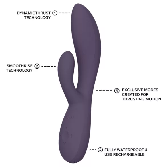 LELO - INA Thrust vibrator tip iepuraș cu mișcare de împingere (mov)