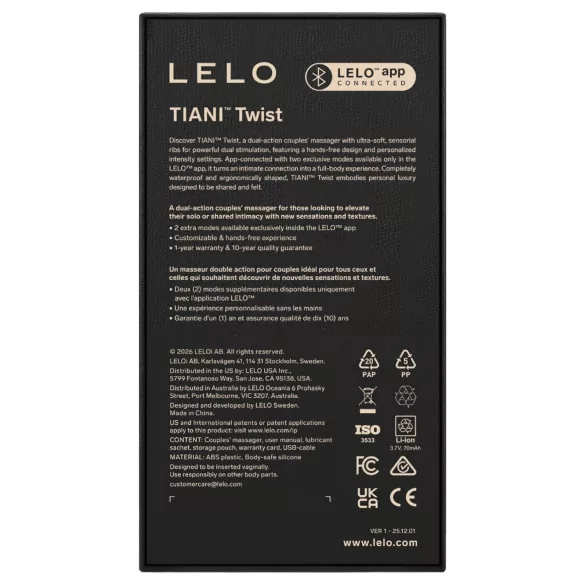 LELO Tiani Twist - vibrator de cuplu controlat prin aplicație (roz)