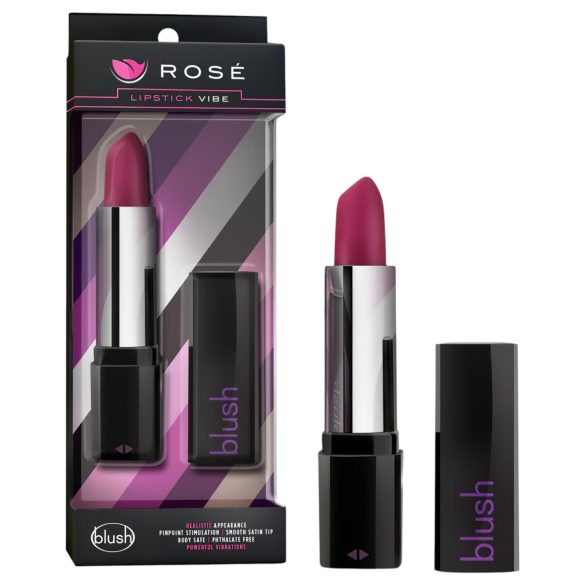 Blush Lipstick Rosé - vibrator rezistent la apă negru-roz