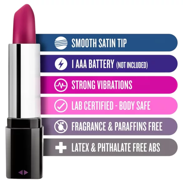 Blush Lipstick Rosé - vibratoare tip ruj waterproof - negru-roz