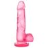 B Yours Sweet N Hard 4 - dildo cu testicule - 18cm (roz)