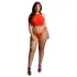 Le Désir Plus Size - set lenjerie cu strasuri - roșu - mărimi mari (XL-3XL)