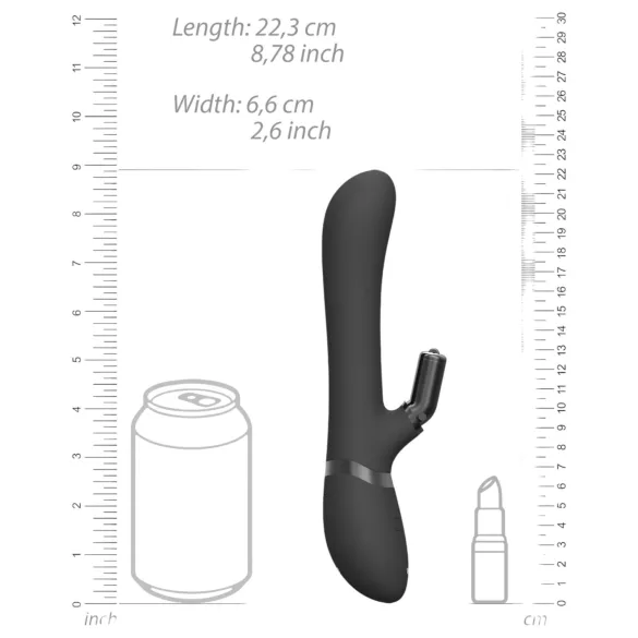 Vive Chou - Vibrator 4 în 1 cu braț pentru clitoris - silicon negru