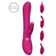  Vive Chou - vibrator clitoral reîncărcabil cu cap interschimbabil - roz