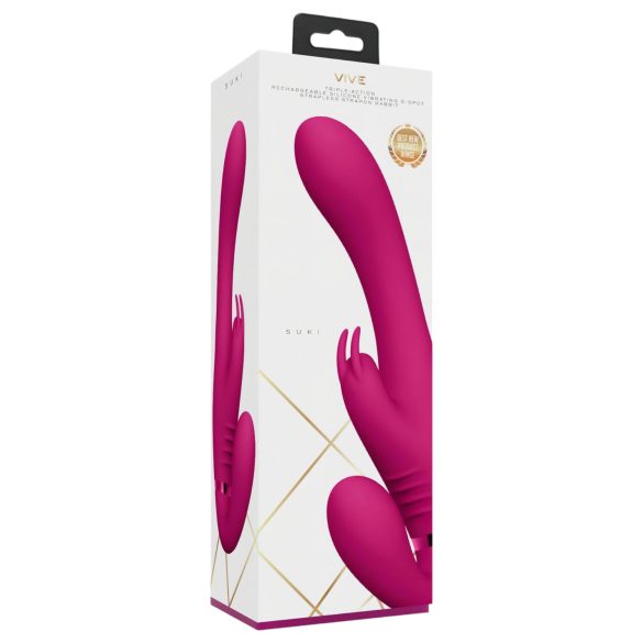 Vive Suki - vibrator cu curea detașabilă - fără ham - roz