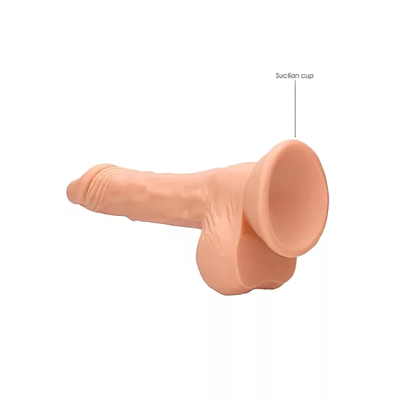 RealRock - dildou realist cu testicule - 17 cm - culoare naturală