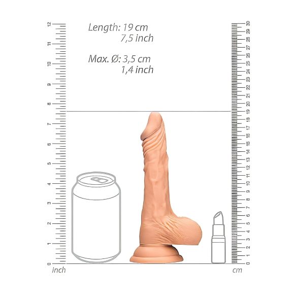 RealRock - dildou realist cu testicule - 17 cm - culoare naturală
