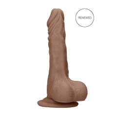   RealRock Dong 7 - dildo realist cu testicule (17cm) - natural brunet