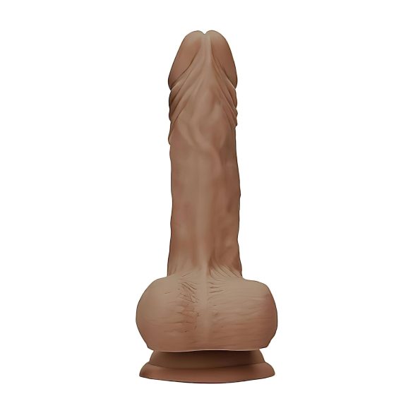 RealRock - dildo realist cu testicule - 17 cm - culoare închisă