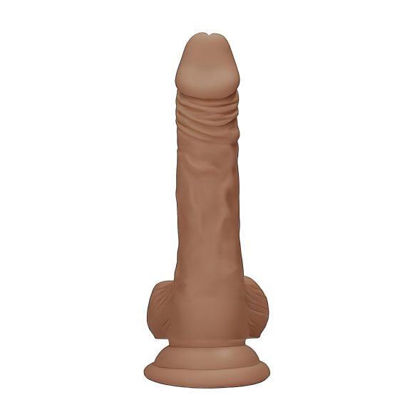 RealRock - dildo realist cu testicule - 17 cm - culoare închisă