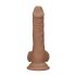 RealRock - dildo realist cu testicule - 17 cm - culoare închisă