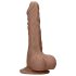 RealRock - dildo realist cu testicule - 17 cm - culoare închisă