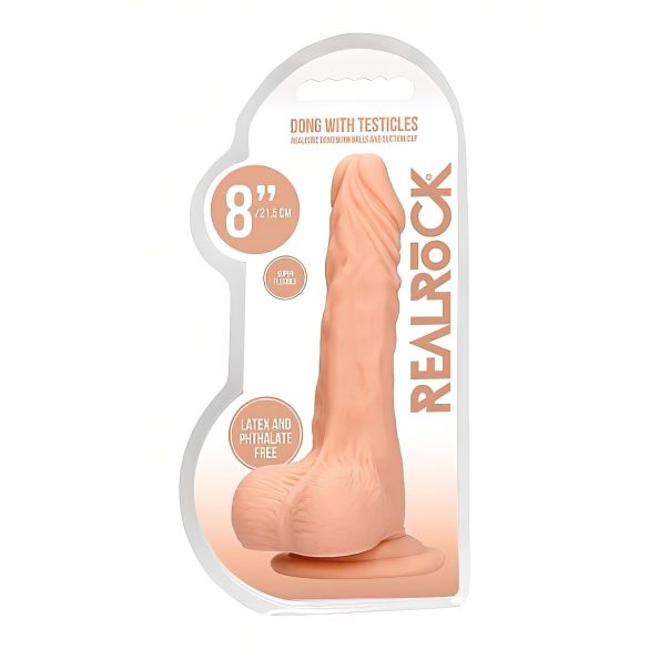 RealRock - dildo realist cu testicule - 20cm - culoare naturală