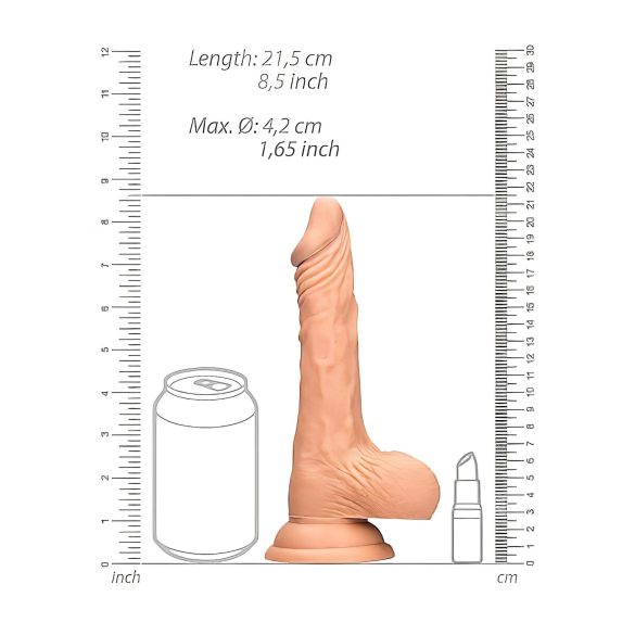 RealRock - dildo realist cu testicule - 20cm - culoare naturală