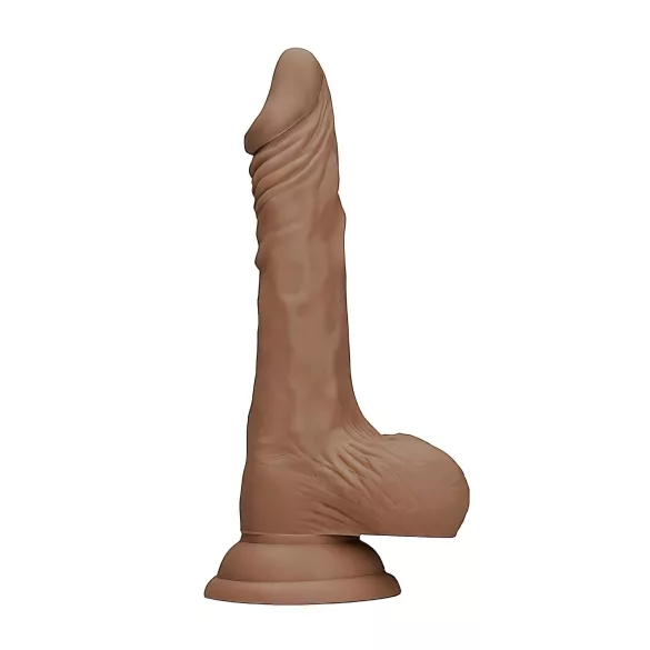 RealRock - dildo realist cu testicule - 25cm - culoare închisă