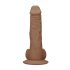 RealRock - dildo realist cu testicule - 25cm - culoare închisă