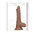 RealRock - dildo realist cu testicule - 25cm - culoare închisă