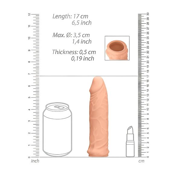 RealRock - mânecă pentru penis 17cm - culoare naturală