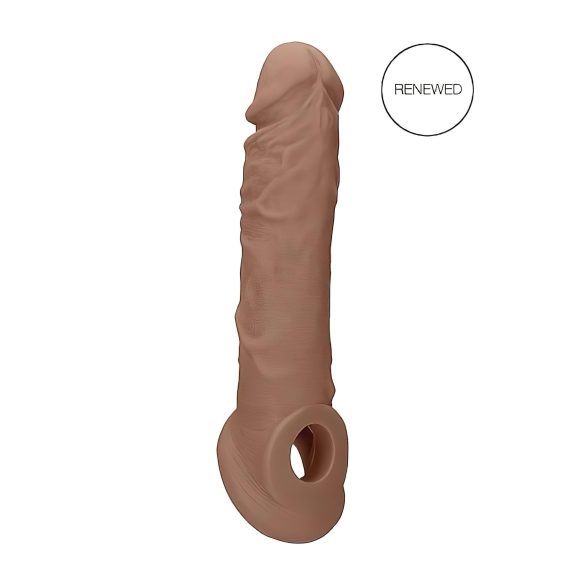 RealRock - mânecă pentru penis - 21 cm - culoare natur închis