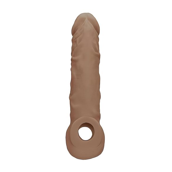 RealRock - mânecă pentru penis - 21 cm - culoare natur închis