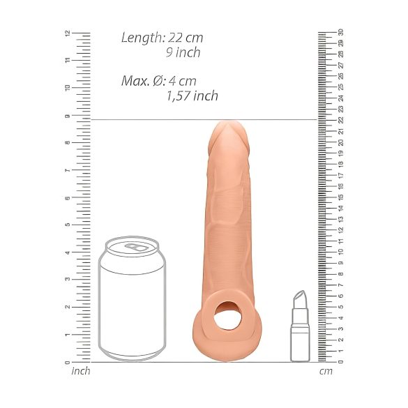RealRock - mânecă pentru penis - 21,5 cm - culoare naturală