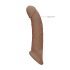 RealRock - mânecă pentru penis - prelungire 21,5cm - culoare natural închis