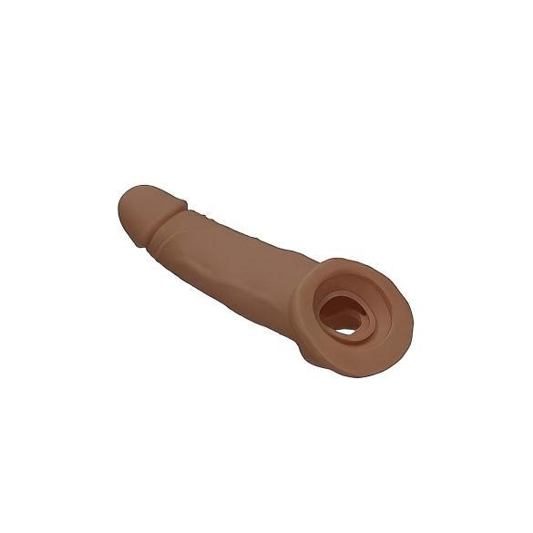 RealRock - mânecă pentru penis - prelungire 21,5cm - culoare natural închis