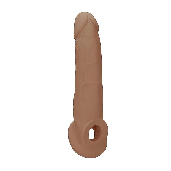 RealRock - mânecă pentru penis - prelungire 21,5cm - culoare natural închis