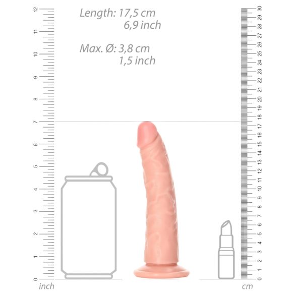 RealRock Slim - dildo realist - 15,5cm - culoare naturală