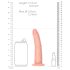 RealRock Slim - dildo realist - 15,5cm - culoare naturală