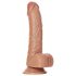 RealRock - dildo cu ventuză și testicule - 15,5cm (culoare naturală închisă)