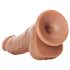 RealRock - dildo cu ventuză și testicule - 15,5cm (culoare naturală închisă)