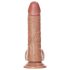 RealRock - dildo cu ventuză și testicule - 15,5cm (culoare naturală închisă)