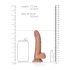 RealRock - dildo cu ventuză și testicule - 15,5cm (culoare naturală închisă)