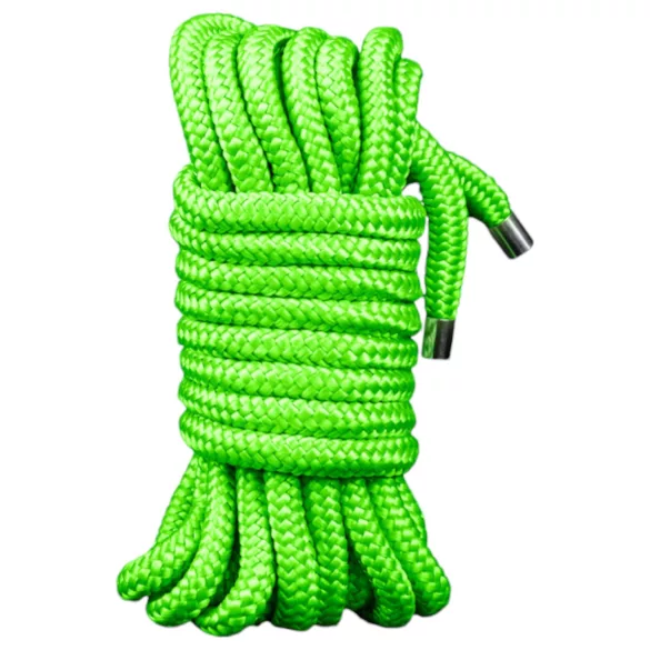 Ouch! - funie bondage fosforescentă - 10m - verde