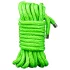 Ouch! - funie bondage fosforescentă - 10m - verde