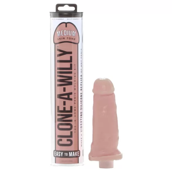 Clone-a-Willy - set mulaj penis cu vibrator - culoare natural închis