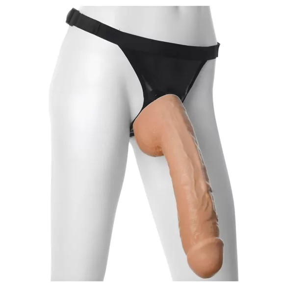 Doc Johnson - dildo realist cu testicule - Vac-U-Lock Hung 12 - culoare naturală