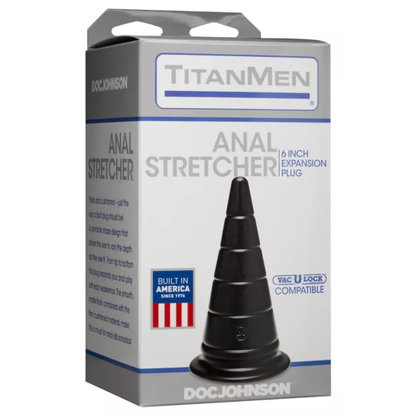 Doc Johnson TitanMen Anal Stretcher - dop anal dilatator conic (negru) - 15 cm