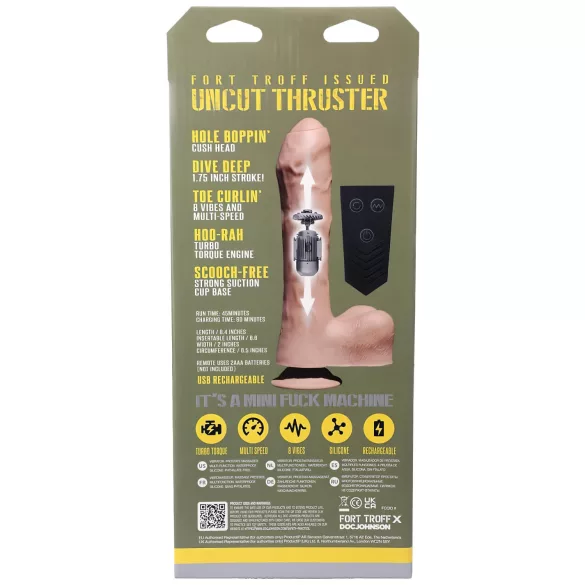 Doc Johnson - vibrator tip împingător cu telecomandă