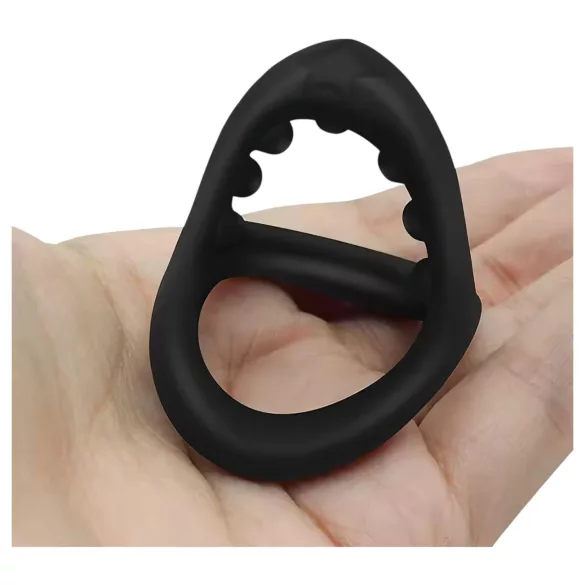 Inele pentru penis și testicule cu suprafață punctată (negru)