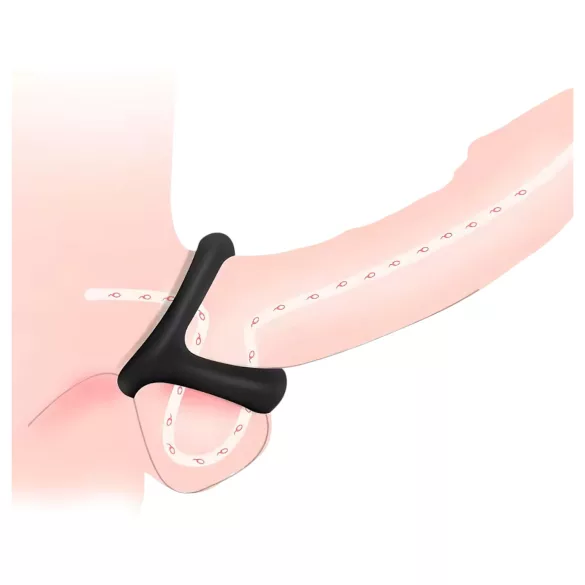 Inele pentru penis și testicule cu suprafață punctată (negru)