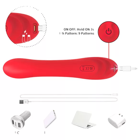 Bestoy - vibrator punctul G cu limbă - roșu