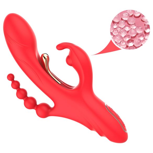 Bestoy - Vibrator cu 3 brațe și limbă (roșu)