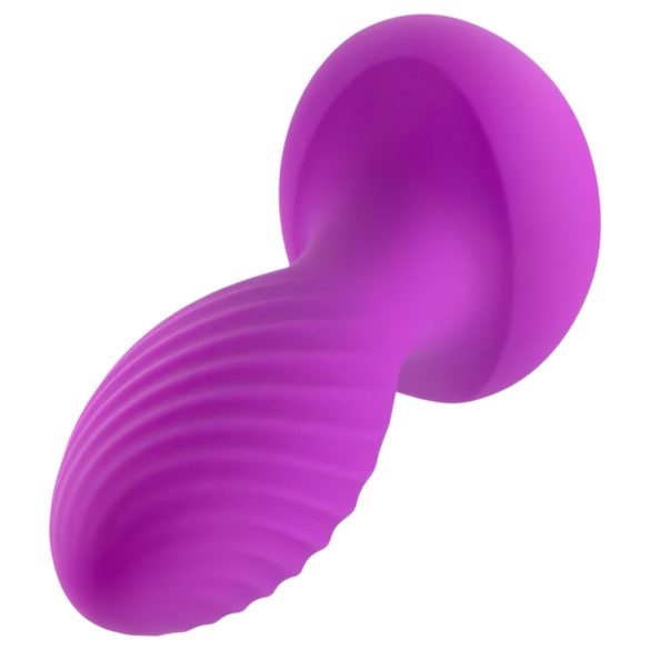 Oh My Gem - dop anal vibrator cu piatră - silicon mov