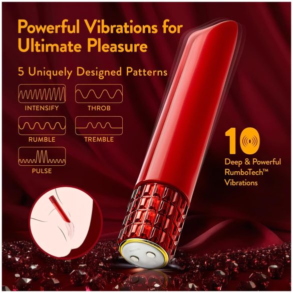 Oh My Gem - vibrator ruj cu acumulator (roșu)